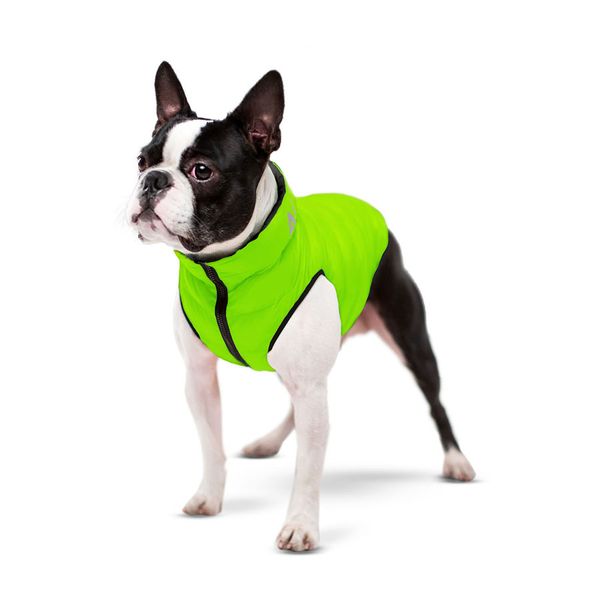 Двостороння курточка AiryVest для собак, cалатово-черная 1716 фото