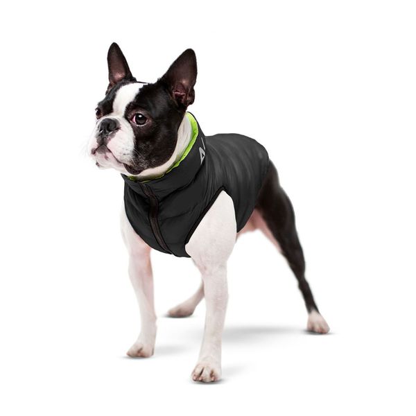 Двостороння курточка AiryVest для собак, cалатово-черная 1716 фото