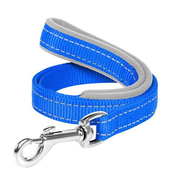 Поводок для собак "Dog Extremе" нейлоновый с прорезиненной ручкой, голубой 43562 фото