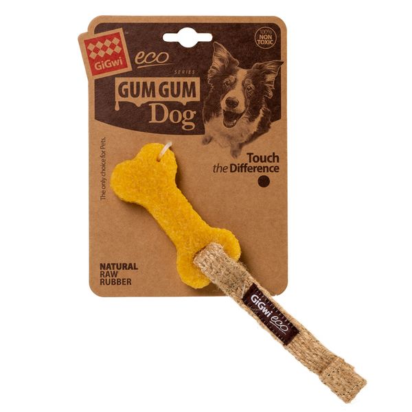 Іграшка для собак Маленька кістка GiGwi Gum gum каучук, пенька, 9 см 75009 фото