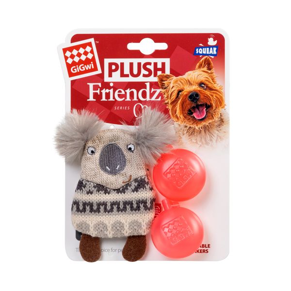 Игрушка для собак Коала с пищалкой GiGwi Plush, текстиль, 10 см 75012 фото