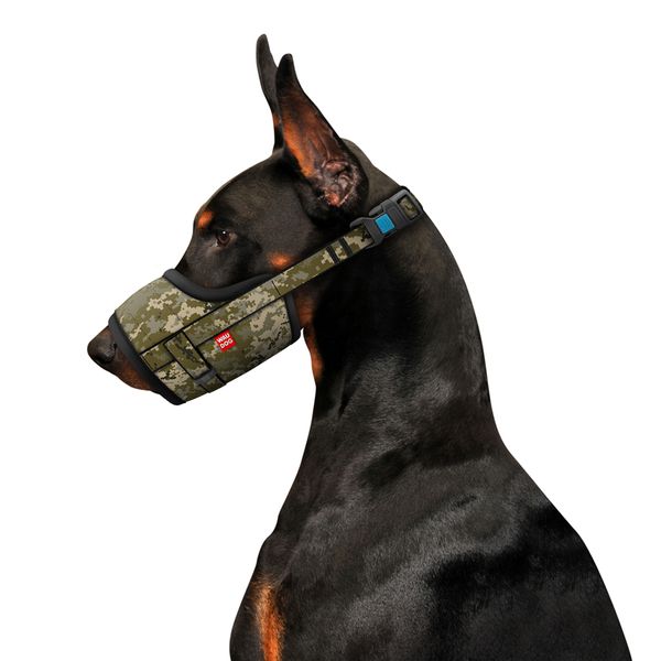 Намордник для собак WAUDOG Nylon, малюнок "Мілітарі", пластиковий фастекс, розмір L (25-34 см) 352-4026 фото