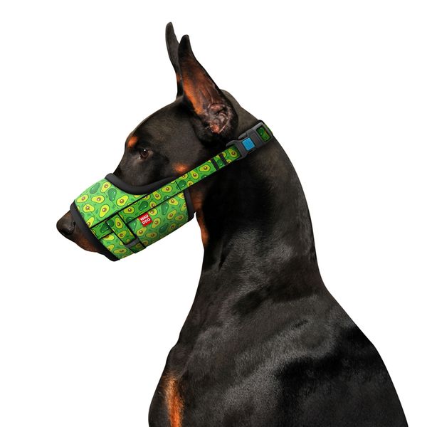 Намордник для собак WAUDOG Nylon, малюнок "Авокадо", пластиковий фастекс, размер №1, О 14-20 см 5366 фото