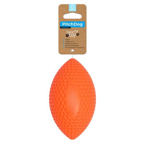 Игровой мяч для апортировки PitchDog, диаметр 9 см, оранжевый 62414 фото