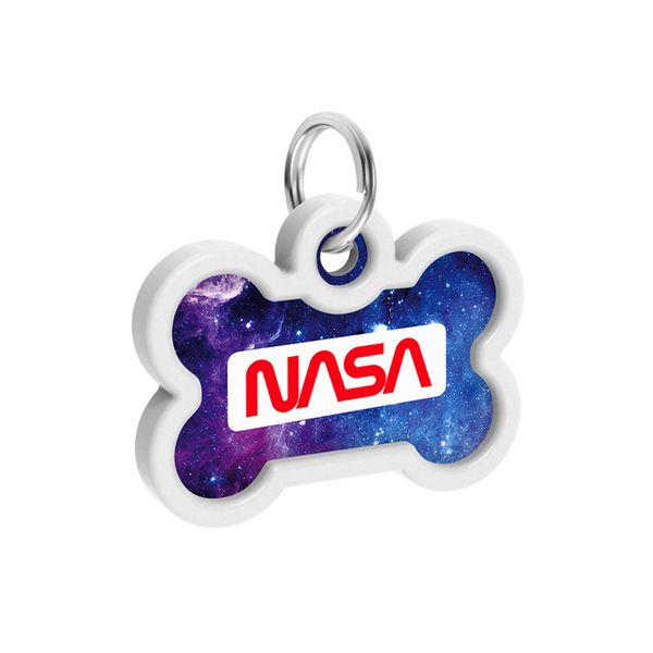 Адресник для собак і котів металевий WAUDOG Smart ID c QR паспортом, "NASA21" 0640-0148 фото