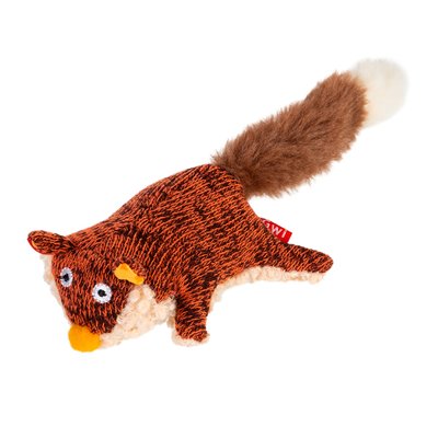 Іграшка для собак Лисичка з пищалкою GiGwi Plush, текстиль, 9 см 75043 фото