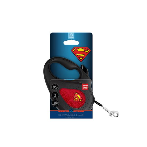 Повідець-рулетка для собак WAUDOG R-leash, "Супермен Лого Червоний" 8123-1007-01 фото