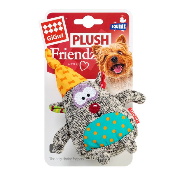 Іграшка для собак Ведмідь із пищалкою GiGwi Plush, текстиль, 10 см 75044 фото