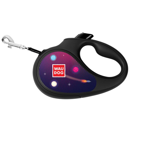 Поводок-рулетка для собак WAUDOG R-leash, "Космос. Ракетостроение", светоотражающая лента 8123-0124-01 фото
