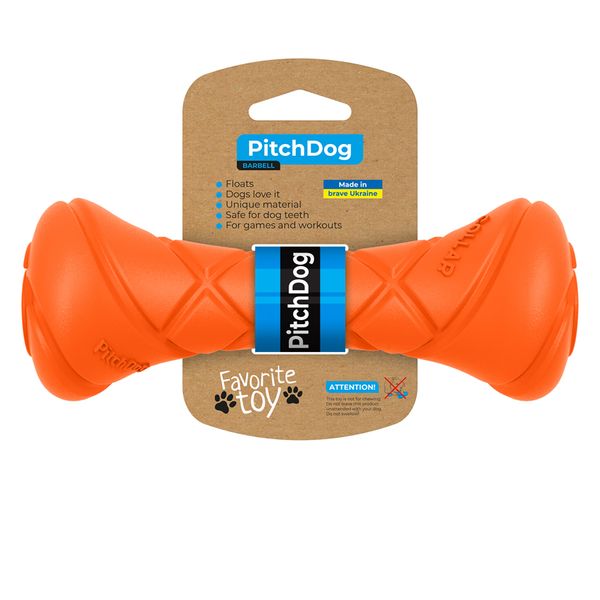 Игровая гантель для апортировки PitchDog длина 19 см, диаметр 7 см, оранжевый 62394 фото