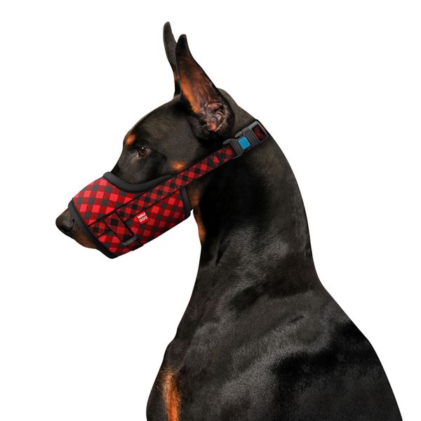 Намордник для собак WAUDOG Nylon, "Шотландка красная", пластиковый фастекс, размер №1 5374 фото