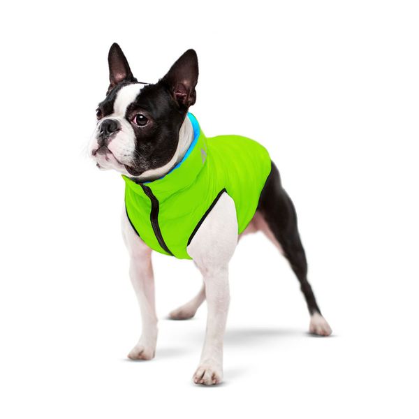 Двостороння курточка AiryVest для собак, салатово-голубая 1711 фото