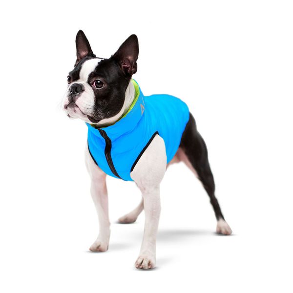 Двостороння курточка AiryVest для собак, салатово-голубая 1711 фото