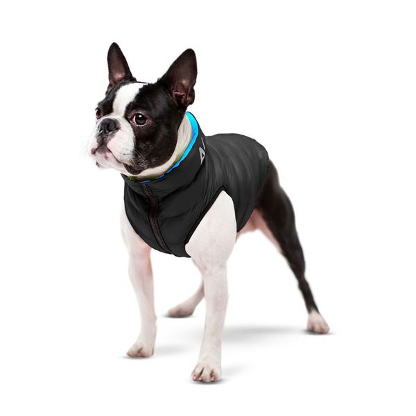 Двостороння курточка для собак AiryVest, чорно-блакитна 1713 фото